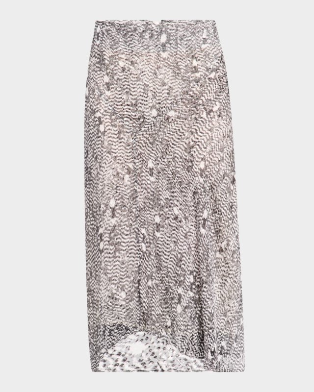 Lisanne Spotted Velvet Burnout Midi Skirt